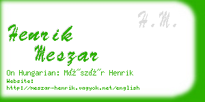 henrik meszar business card